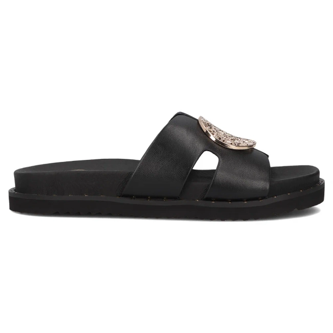 Leather flip-flops Filippo DK7050/25 BK black
