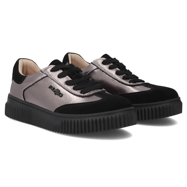 Leather sneakers Filippo DP7123/25 GN gun metal