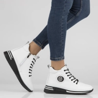 Leather platform ankle boots Filippo DBT4215/26 WH white