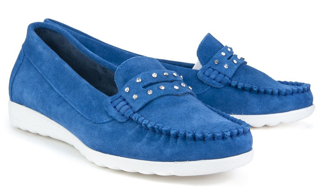 Skórzane mokasyny Filippo 10092 W. niebieskie