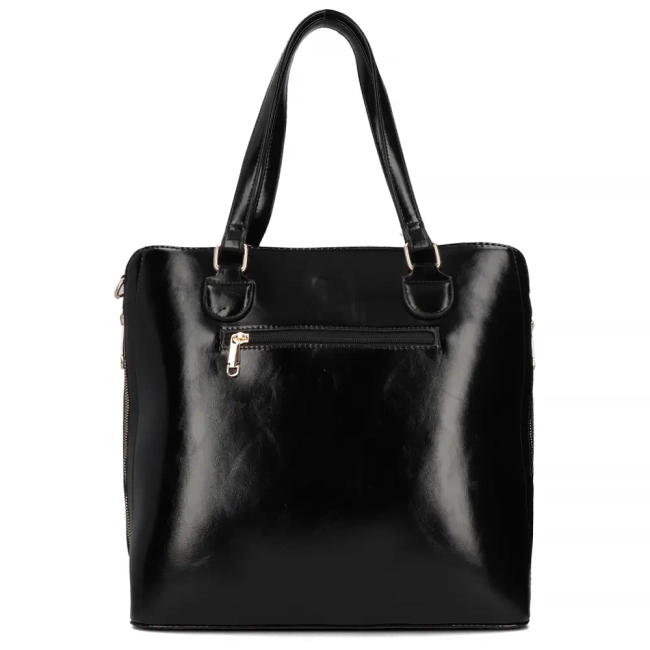 Black handbag ebon zip