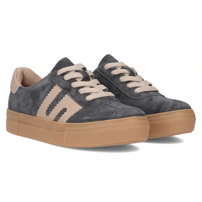 Leather sneakers Filippo DP6798/25 GR BE grey