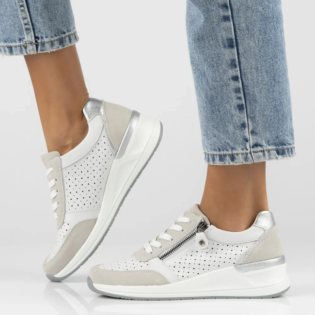 Leather Sneakers Filippo DP6011/24 WH white