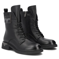 Skórzane botki Filippo DBT8034/26 BK czarne