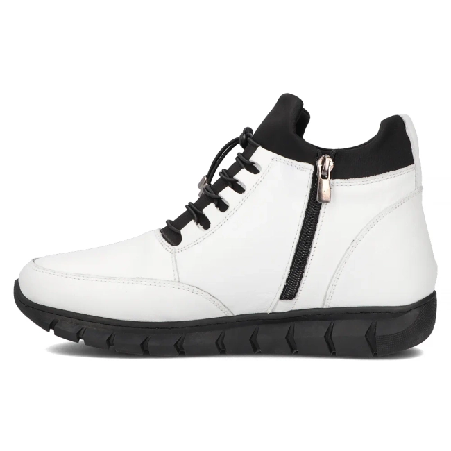 Skórzane botki Artiker 55C0906 białe