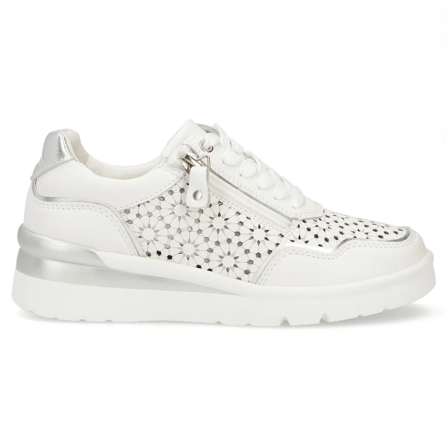 Skórzane sneakersy na platformie Filippo DP7677/26 WH białe