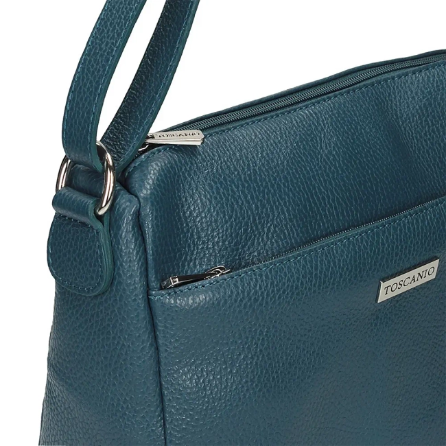 Handbag Toscanio Leather Messenger Bag A59 turquoise