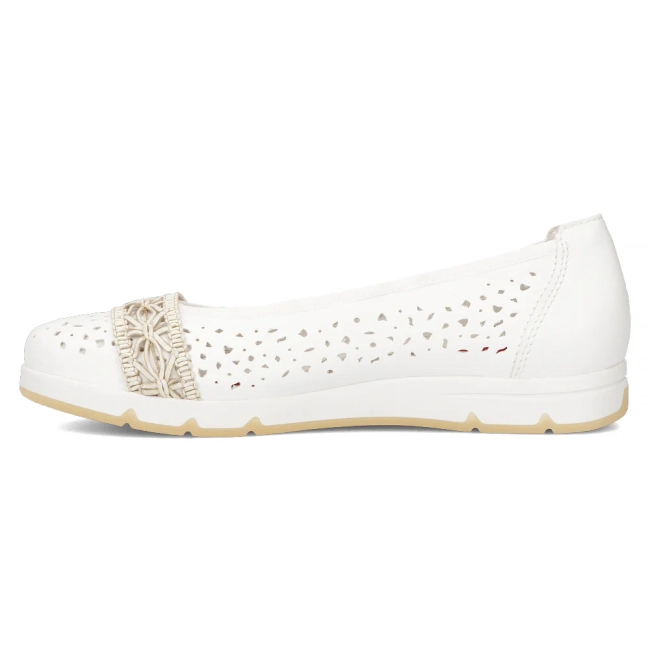 Baleriny Rieker L3062-80 białe