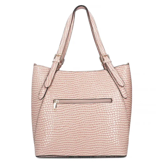 Light pink shopper bag pink croco