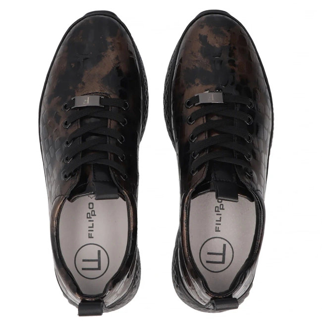 Skórzane sneakersy Filippo DP7284/25 BR brązowe