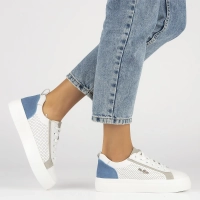 Leather sneakers Filippo DP6040/24 BL GR white blue