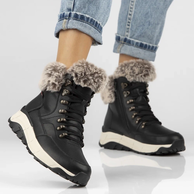 Ankle Boots Rieker leather W0063-00 Black