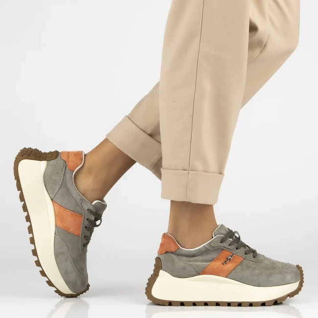 Skórzane sneakersy Filippo DP6785/25 KH OR khaki