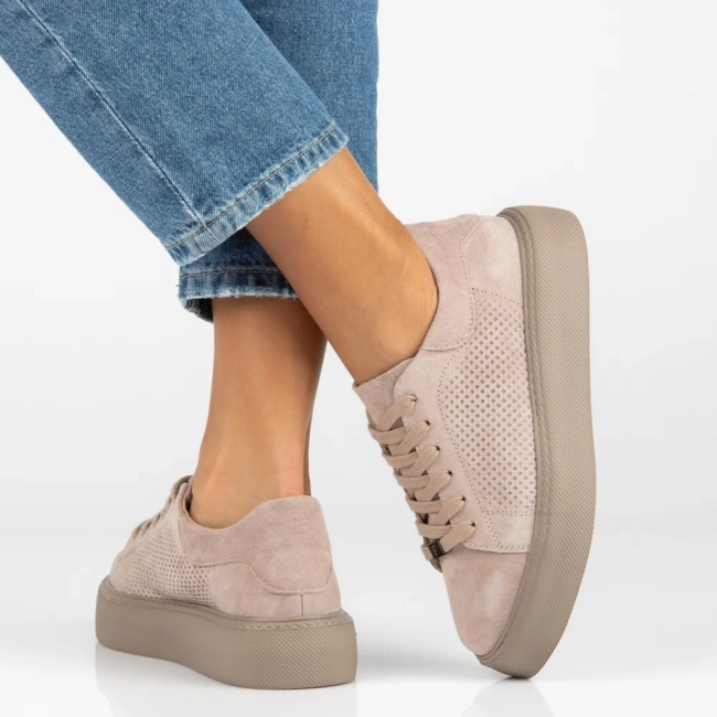 Skórzane sneakersy Filippo DP7502/26 TP beżowe