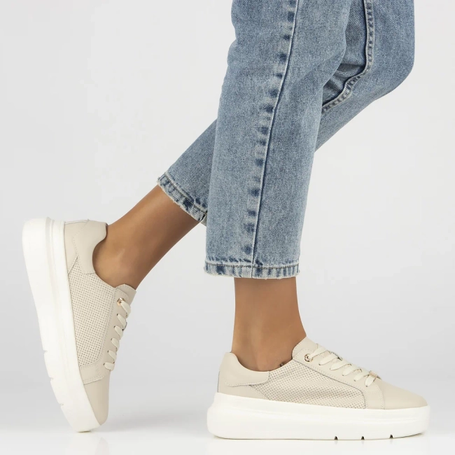 Leather sneakers Filippo DP6731/25 BE beige