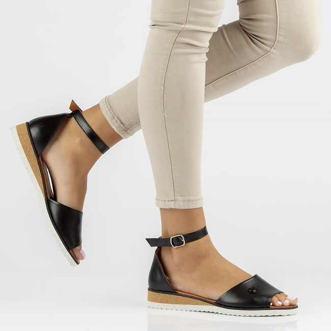 Leather sandals Filippo DS3914/22 BK black