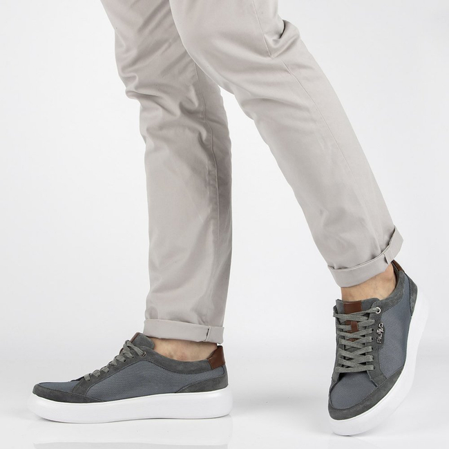 Leather shoes Filippo MP2398/21 GR gray