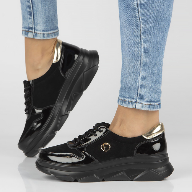 Leather Sneakers Filippo DP3185/23 BK black