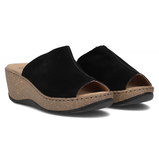 Skórzane klapki Filippo DK6251/24 BK czarne