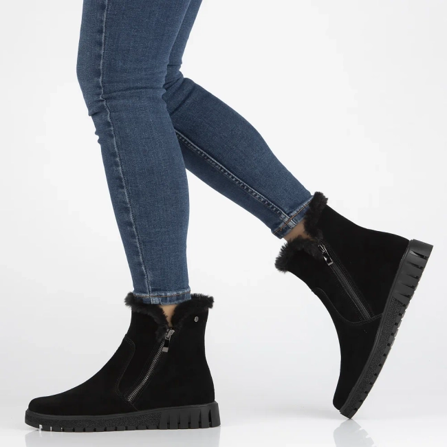 Leather ankle boots DBT6362/24 BK black