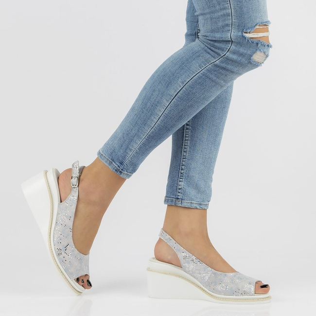 Leather sandals Filippo DS2150/21 SI silver