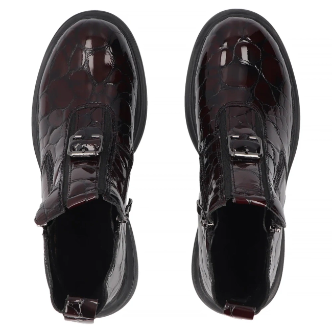 Leather ankle boots Filippo DBT7989/26 BG burgundy
