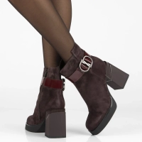 Leather ankle boots Filippo DBT7183/25 BG burgundy