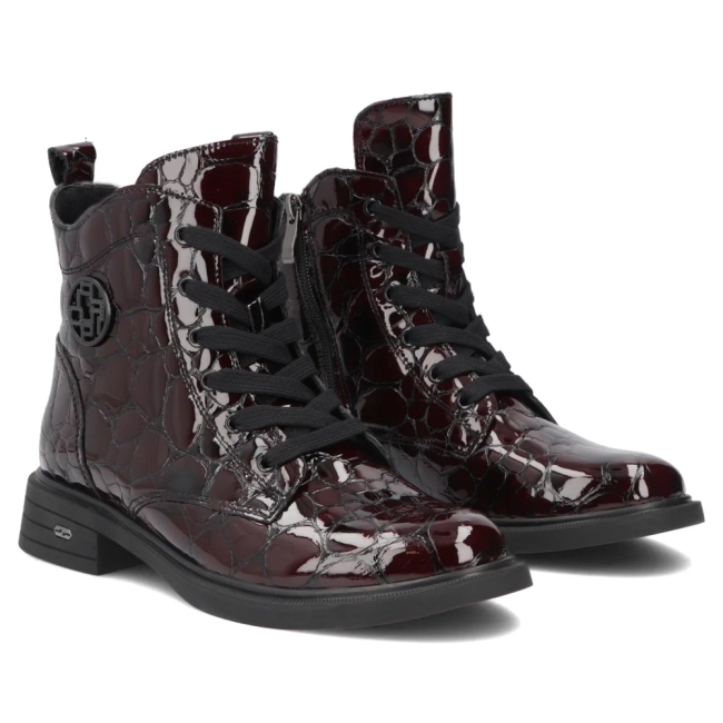 Leather ankle boots Filippo DBT7965/26 BG CR burgundy