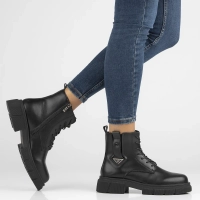 Leather ankle boots DBT6373/24 BK black
