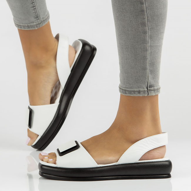 Leather sandals Filippo DS3902/22 BWH white