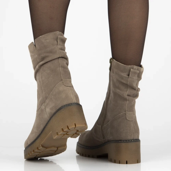 Skórzane botki Filippo DBT6402/25 TP taupe