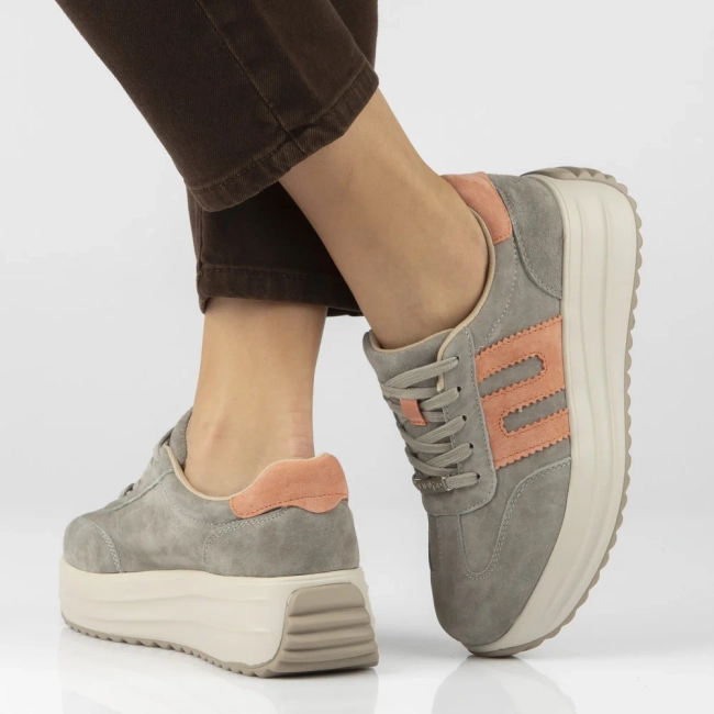Skórzane sneakersy Filippo DP7516/26 KH OR khaki