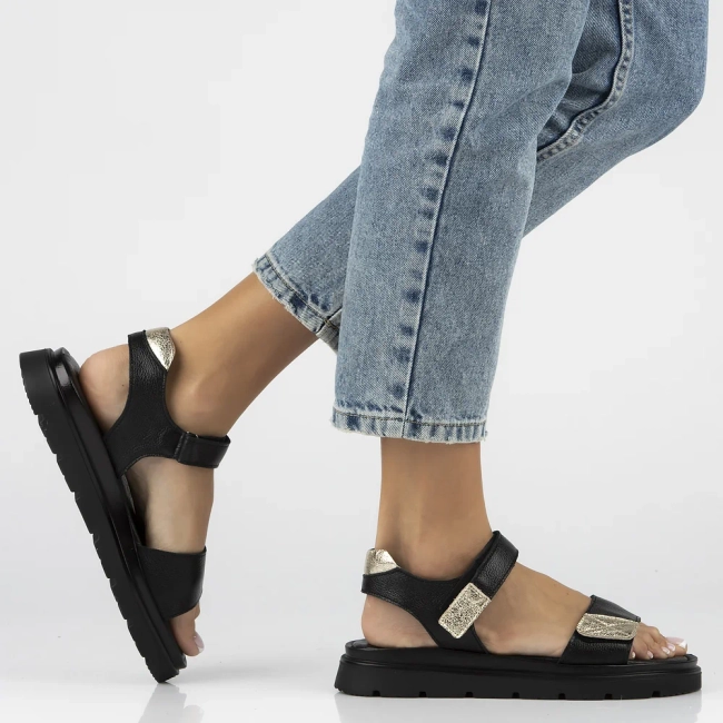 Skórzane sandały Filippo 40443 czarne