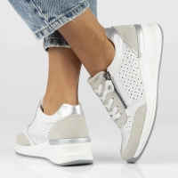 Skórzane sneakersy Filippo DP6011/24 WH białe