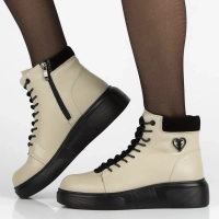 Leather ankle boots Filippo DBT7128/25 BE beige