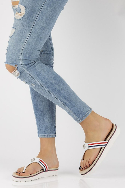 Leather flip-flops Filippo DK2327/21 WH white