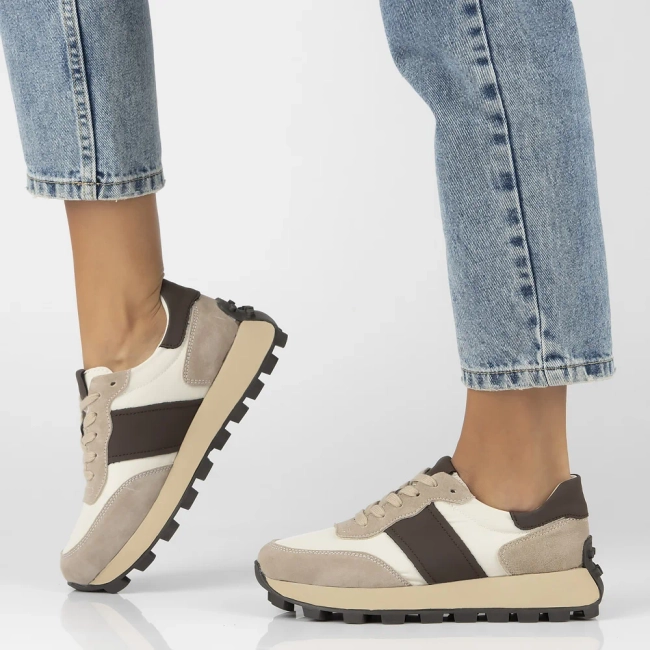 Skórzane sneakersy Filippo DP6498/25 BE beżowe