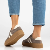 Skórzane sneakersy Filippo DP6776/26 TP taupe