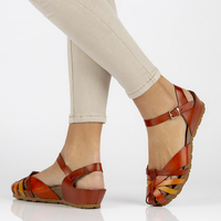 Leather sandals Yokono MONACO-184 red