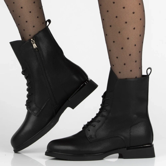 Skórzane botki Filippo DBT7222/25 BK czarne