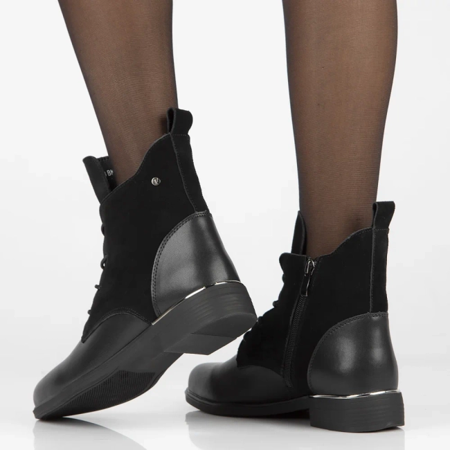 Skórzane trzewiki Filippo DBT4749/25 BK czarne