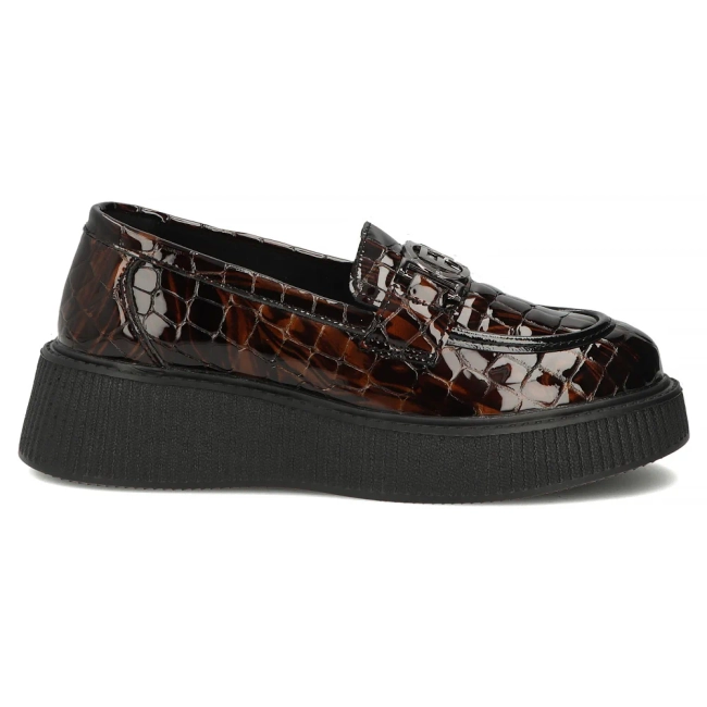 Leather platform shoes Filippo DP8294/26 BR brown