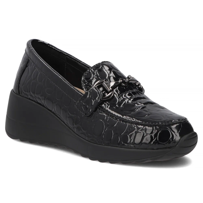 Leather wedge shoes Filippo DP8101/26 BK black