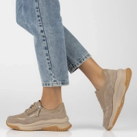 Skórzane sneakersy Filippo DP6435/24 TP taupe