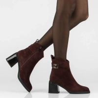 Leather heeled ankle boots Filippo DBT8024/26 BG burgundy