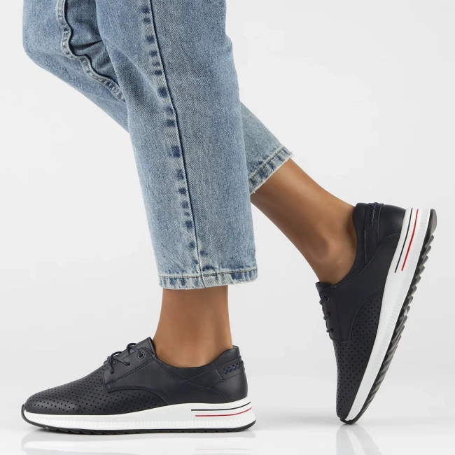 Leather shoes Filippo DP6022/24 NV navy blue