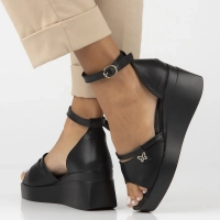 Leather sandals Filippo DS7029/25 BK black