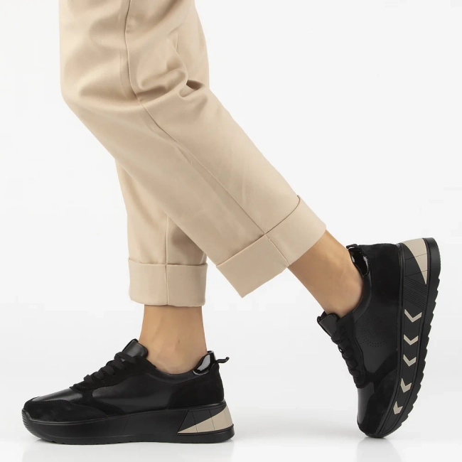 Leather sneakers Filippo DP7176/25 BK black