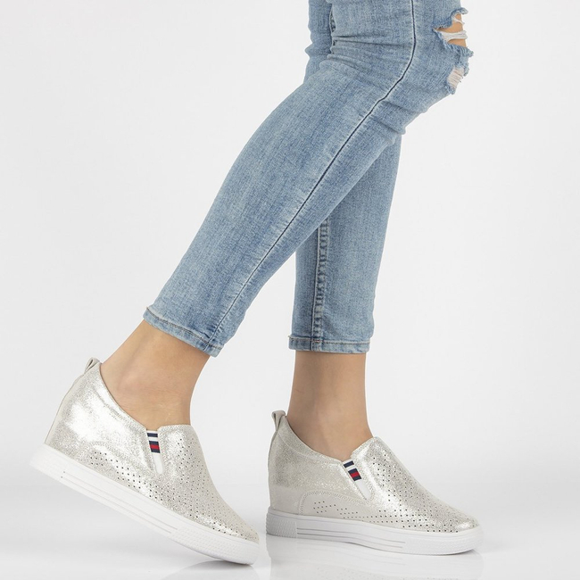 Leather shoes Filippo DP1356/21 SI silver