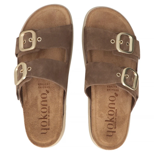 Leather flip-flops Yokono TUNEZ-130 SERRAJE LODO brown